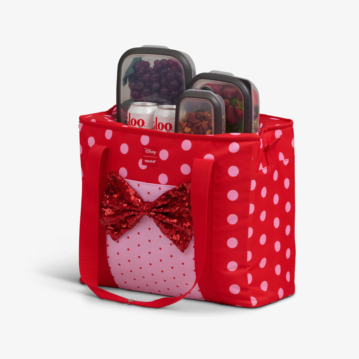 Disney Minnie Mouse Polka Dots Dual Compartment Tote Cooler Bag